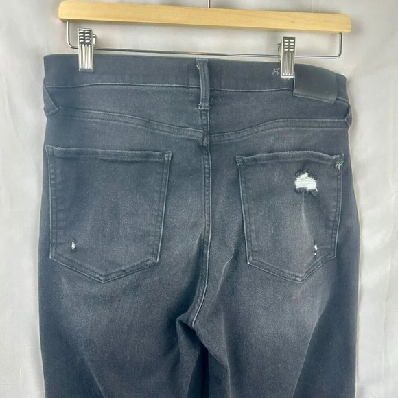 Serra Retreat Joie Rucker Dume High Rise Straight Jeans Size 10 Black Distressed - Picture 8 of 12
